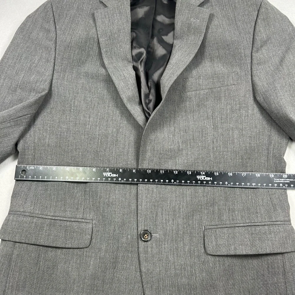 Chaps Mens Suit Jacket Blazer 40R Gray‎ Stretch Two Button Notch Lapel 40 R FLAW